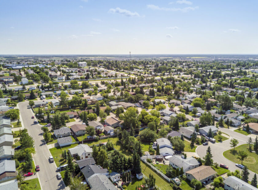 Residential area of Grande Prairie, Alberta, Canada